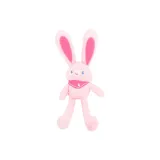 Розовый кролик с подвеской в виде уха, серебряная пряжка [Общая длина 30 см]