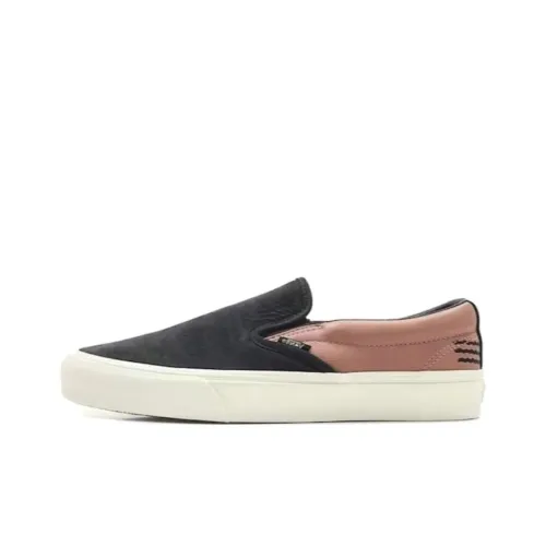 Vans Slip On 66 Амортизация Износостойкие Низкие Скейтборд Кроссовки Унисекс Коричневый Черный