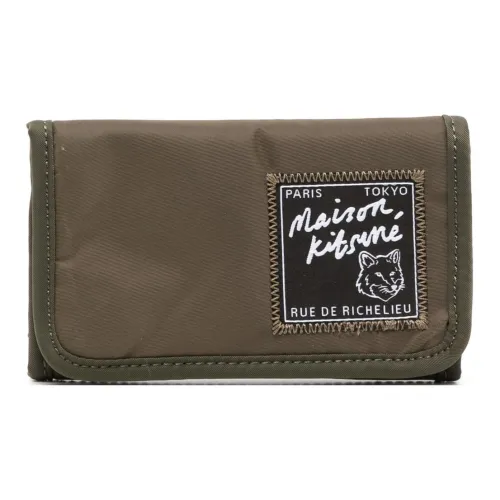 Maison Kitsune Полиамидный держатель для карт Мужской Хаки