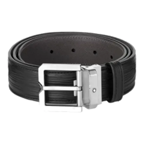 MONTBLANC Кожаные ремни Унисекс Черный Ширина 3,5 см