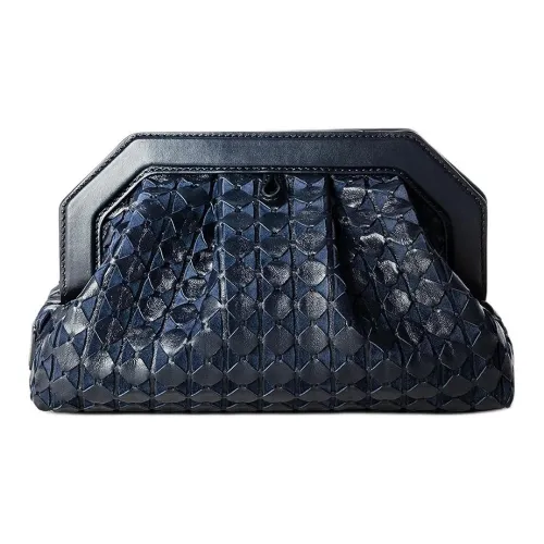 Serapian Lambskin с Nappa Leather через плечо клатч из телячьей кожи женский Midnight Blue