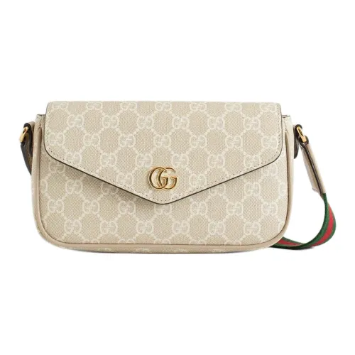GUCCI Ophidia Supreme Холст Сумка через плечо Мини Женская Бежевая и Овсяная