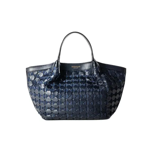Serapian Сумка Tote из овечьей и телячьей кожи сумка для покупок сумка через плечо сумка мини женская цвет полночный синий