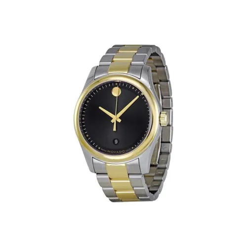 MOVADO Sibote Collection Кварцевый механизм Мужские часы Циферблат 40 мм Черный корпус Нержавеющая сталь Ремешок