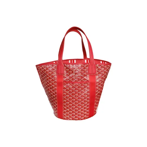 GOYARD Belharra Холст с кожей Тоут Сумка Сумка для покупок Сумка-ведро Корзинка-сумка Сумка Большая Женская Красная