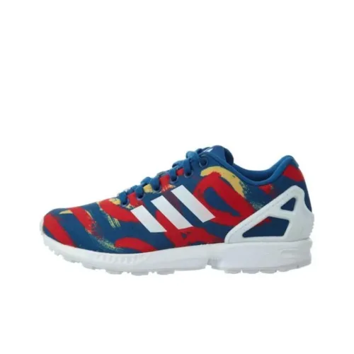 Adidas Originals ZX Flu Амортизация Износостойкий Низкий Топ Беговые кроссовки Унисекс Красный синий