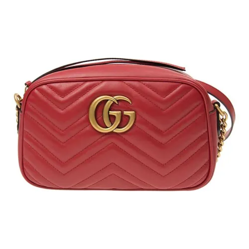 GUCCI GG Marmont Стеганый кожа плечо сумка маленькая женская красная