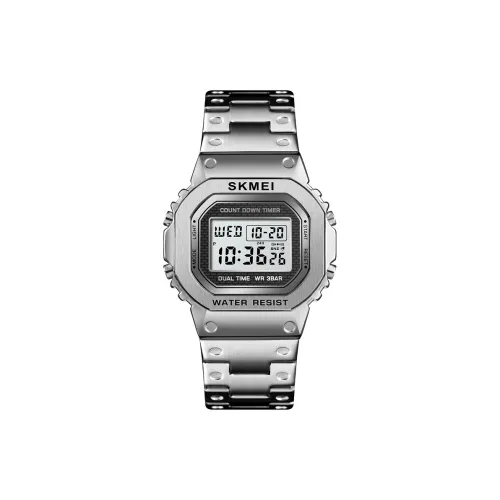 SKMEI Электронный механизм нержавеющая сталь ремешок мужские часы серый циферблат
