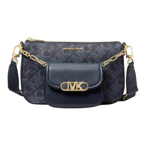 MICHAEL KORS Паркер Холст Сумка через плечо Большая Женская Морской Синий
