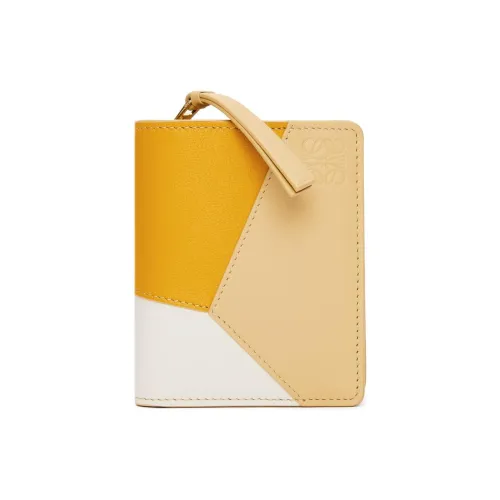 LOEWE Пазл Телячья кожа Кошелек Женские Подсолнух Мягкий белый Темный цвет