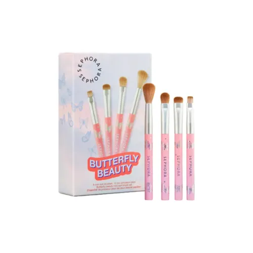 Sephora Мини Бабочка Красота Eye Щетка Набор Щетка 10 см + Crease Щетка 11 см + Shadow Щетка 12 см + Eyeliner Щетка 10 см