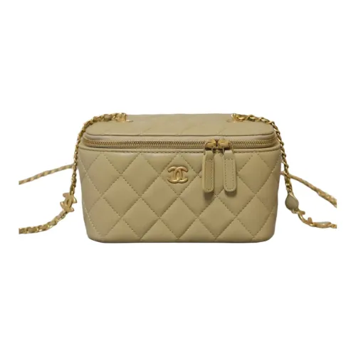 CHANEL 22K Осень и Зима Золотая Металлическая Коробка Сумка Косметичка Сумка через плечо Женская Авокадо Зеленый