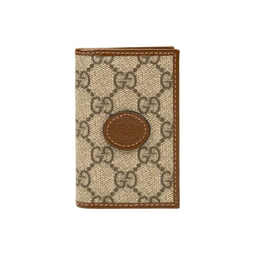 GUCCI GG Supreme Холст Кошелек Мужской Бежевый