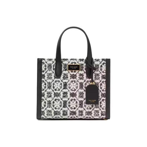 Kate Spade Гладкая кожа Комбинированный Тоут Сумка Сумка для покупок Сумка на плечо Сумка Маленькая Женская Черная