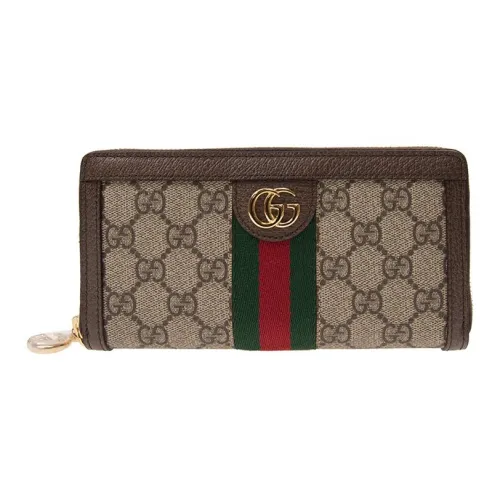 GUCCI Ophidia Холст и Кожа Кошелек Унисекс Эбеновое дерево Коричневый