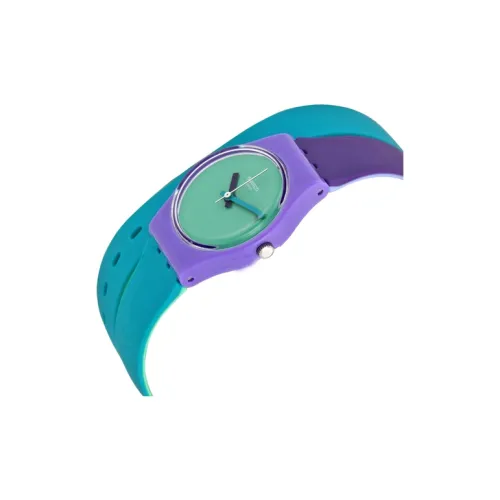 SWATCH Basic Collection Кварцевый механизм Женские часы 25 мм Зеленый циферблат Пластиковый корпус Часы Силиконовый ремешок