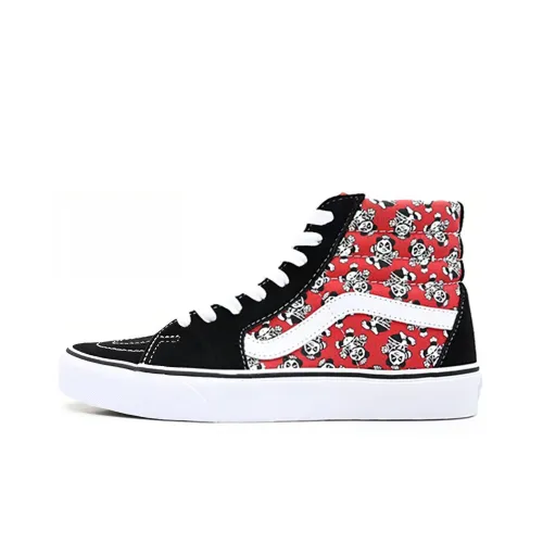 VANS SK8 High Топ Скейтборд Кроссовки Унисекс Черный Красный