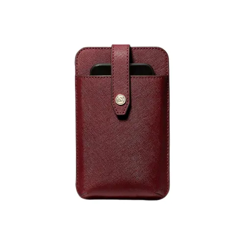 MICHAEL KORS Saffiano Кожа Одно плечо Через плечо Чехол для телефона Женские Бордовый