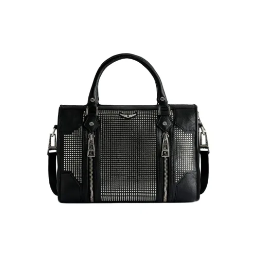 Zadig Voltaire Sunny Коллаборация Коровья кожа Сумка через плечо Сумка среднего размера Женская Черная