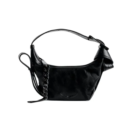 Zadig Voltaire Растительное дубление Кожа Одно Плечо Сумка Экстра Маленькая Женская Черная