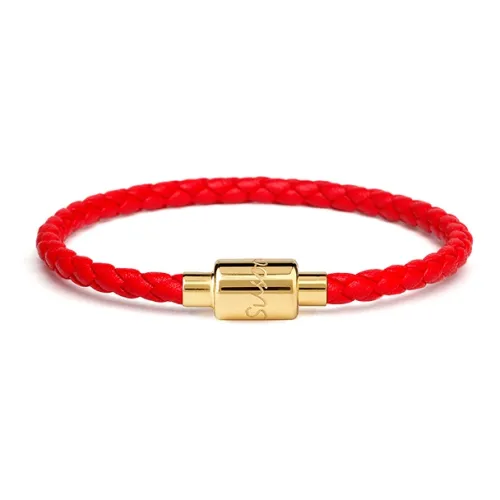 SUSOOK Кожаный шнур Браслеты Унисекс Черный Красный