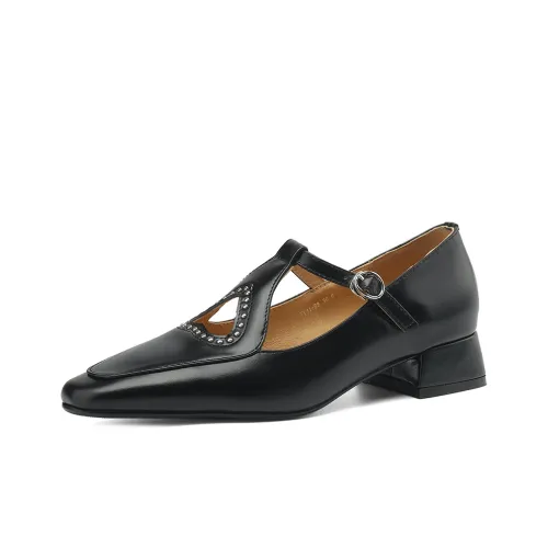 ReneChristine Грубый каблук Туфли Мэри Джейн 3 см Женские