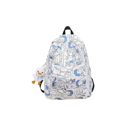 Deli Bear Нейлон Рюкзак Стандартный Унисекс Граффити Белый Комикс Стиль 1 Комикс Стиль 2