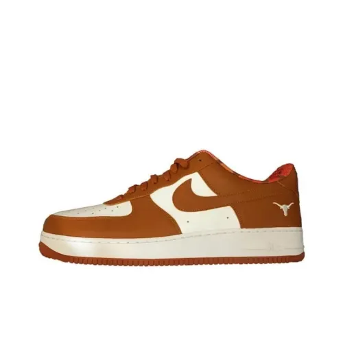 Nike Air Force 1 Амортизация Износостойкие Низкие Кроссовки для Скейтбординга Унисекс Белый-Коричневый
