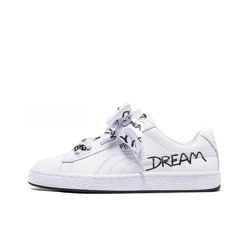 PUMA Basket Heart Hndwrttn Low Кроссовки для скейтбординга Женские Белые