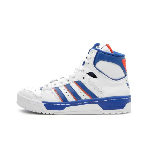 Adidas Originals Rivalry Амортизация Износостойкие Высокие Кроссовки для скейтбординга Мужские Белые и Синие