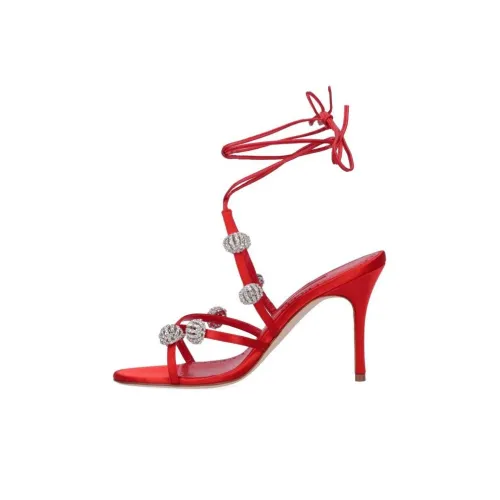 MANOLO BLAHNIK One Ремешок Сандалии 8 см Женские Красные