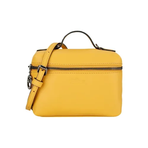 LONGCHAMP Le Pliage Xtra Корова Кожа Коробка Сумка Сумка через плечо Сумка через плечо Мини Женская Абрикосово-желтая