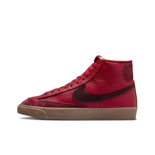 nike Blazer '77 'Layers OF Любовь' Slip-resistant Abrasion-resistant MID Top Skateboard Shoes Unisex Red Brown nike Blazer '77 'Layers OF Любовь' Противоскользящие Износостойкие MID Топ Скейтборд Кроссовки Унисекс Красный Коричневый