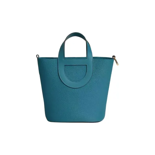 HERMES In The Loop Clemence Bullock Кожа с Swift Телячья кожа Корзинка-сумка Свиной нос Сумка-ведро Сумка Женские