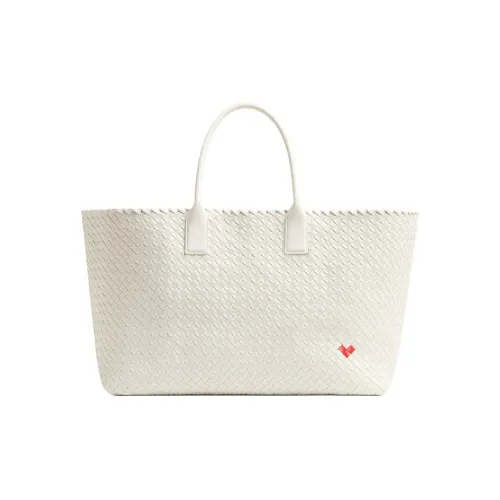 Bottega Veneta CABAT Totes Овчина Тоут Сумка Сумка для покупок Сумка Большая Женская Белая и Глянцевая Красная