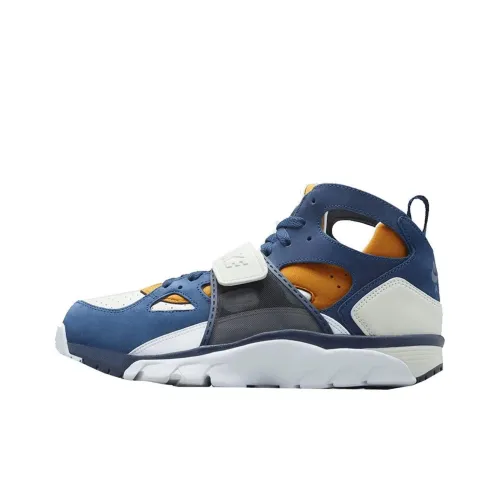 Nike Air Trainer Huarache PRM Амортизация Износостойкий Высокий Топ Винтажные Баскетбольные Кроссовки Унисекс Синий Белый