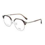 Холодный Чай Коричневый | Матовый Серебряный-C09 с 0-Степенью Анти-Синий Свет Очки без Диоптрий
