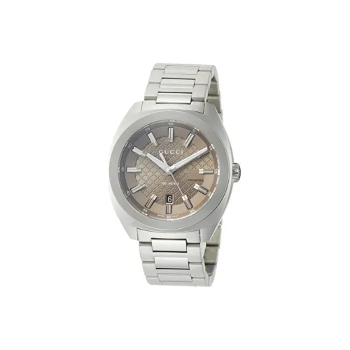 GUCCI Мужские часы Кварцевый механизм Ремешок из нержавеющей стали 40 мм Серый циферблат