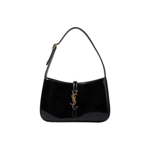 SAINT LAURENT Лакированная поверхность кожа портативный сумка через плечо женская черный