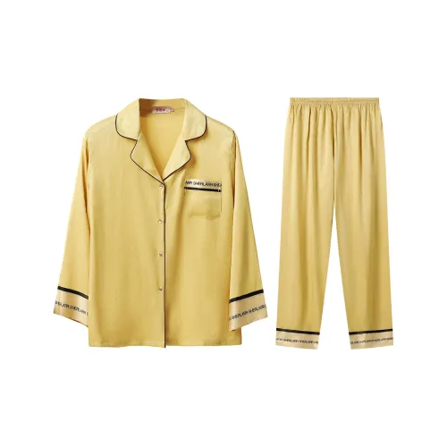 H YXIANG Пижамный комплект женский желтый
