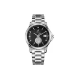 HBR8809-Белый корпус, черный циферблат, белая сталь, полоска