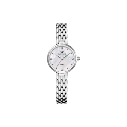 TIANWANG Звезды Кварцевый механизм Нержавеющая сталь Ремешок Часы Женские Жемчужная раковина Циферблат