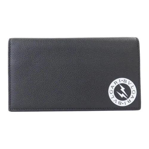 BVLGARI FRAGMENT Collaboration Телячья кожа Кошелек Унисекс Черный