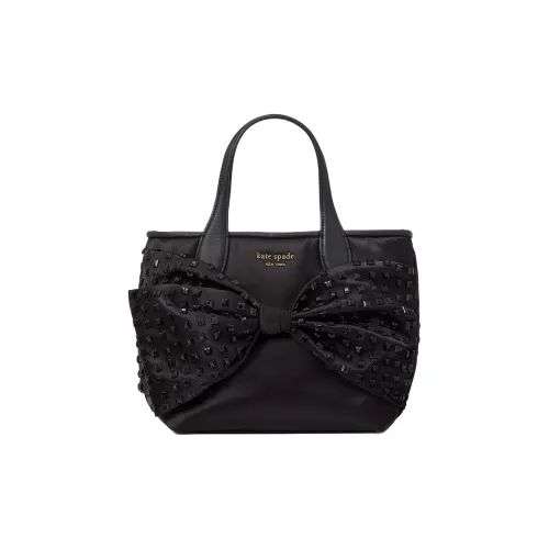 Kate Spade Сатин с Гладкой Кожей Комбинированный Тоут Сумка Сумка для покупок Сумка через плечо Сумка Женская Черная