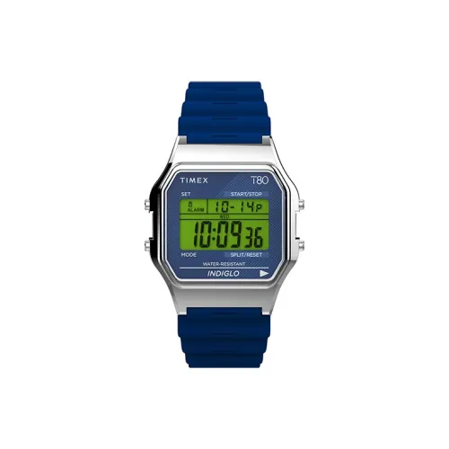 TIMEX T80 Collection Наручные часы Электронный механизм Смола Ремешок 34 мм Синий циферблат Унисекс TW2V41100