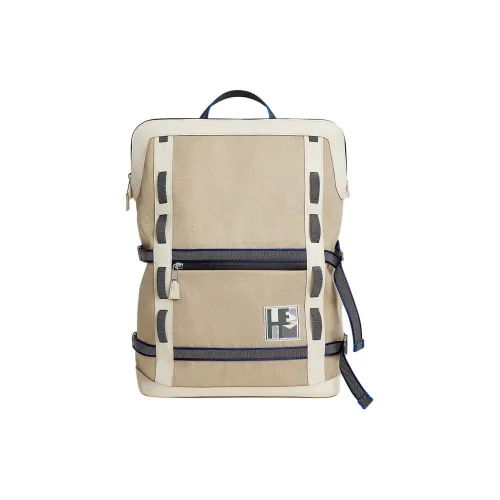 HERMES Off Piste Холст с Regate Taurillon Кожа SKI Сумка Рюкзак Унисекс Белый Бежевый