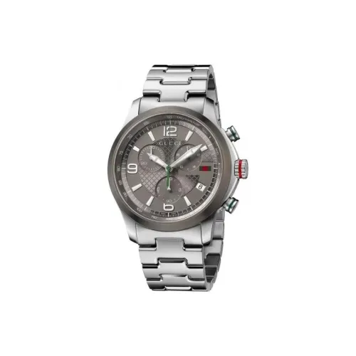 GUCCI Мужские часы Кварцевый механизм Ремешок из нержавеющей стали 44 мм Серый циферблат