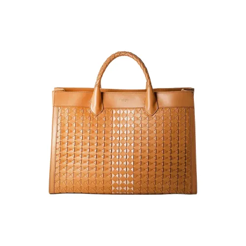 Serapian Lambskin Tote Bag Shopping Bag Women's Caramel Light Pink