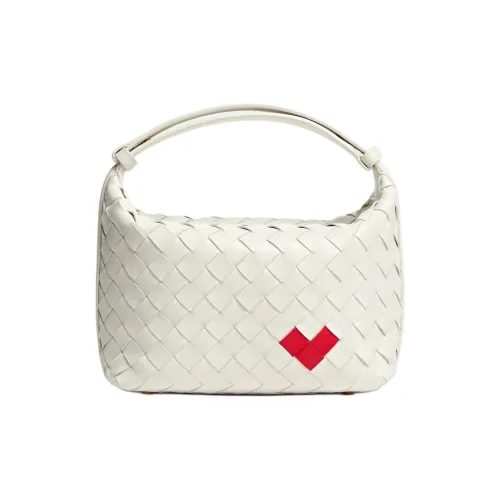 Bottega Veneta Коровья кожа Одно плечо Сумка Мини Женская Белая и Глянцевая Красная