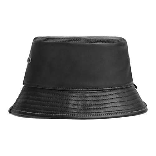 COACH Кожа Переработанный полиэстер Органический хлопок Овечья шкура Cotton Bucket Hats Женские Черный